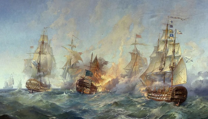 Бой Российского флота с турками в Керченском проливе