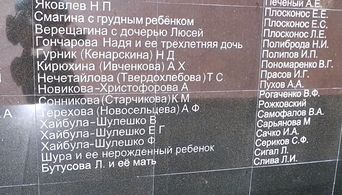 Имена погибших в концлагере Красный Крым